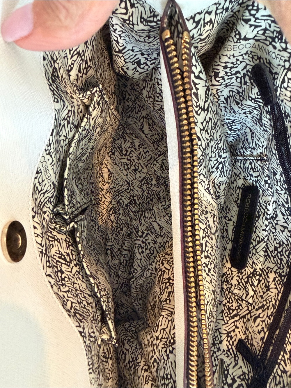 Rebecca Minkoff White Structured Top-Handle Satchel with Gold Hardware - Picture 9 of 9